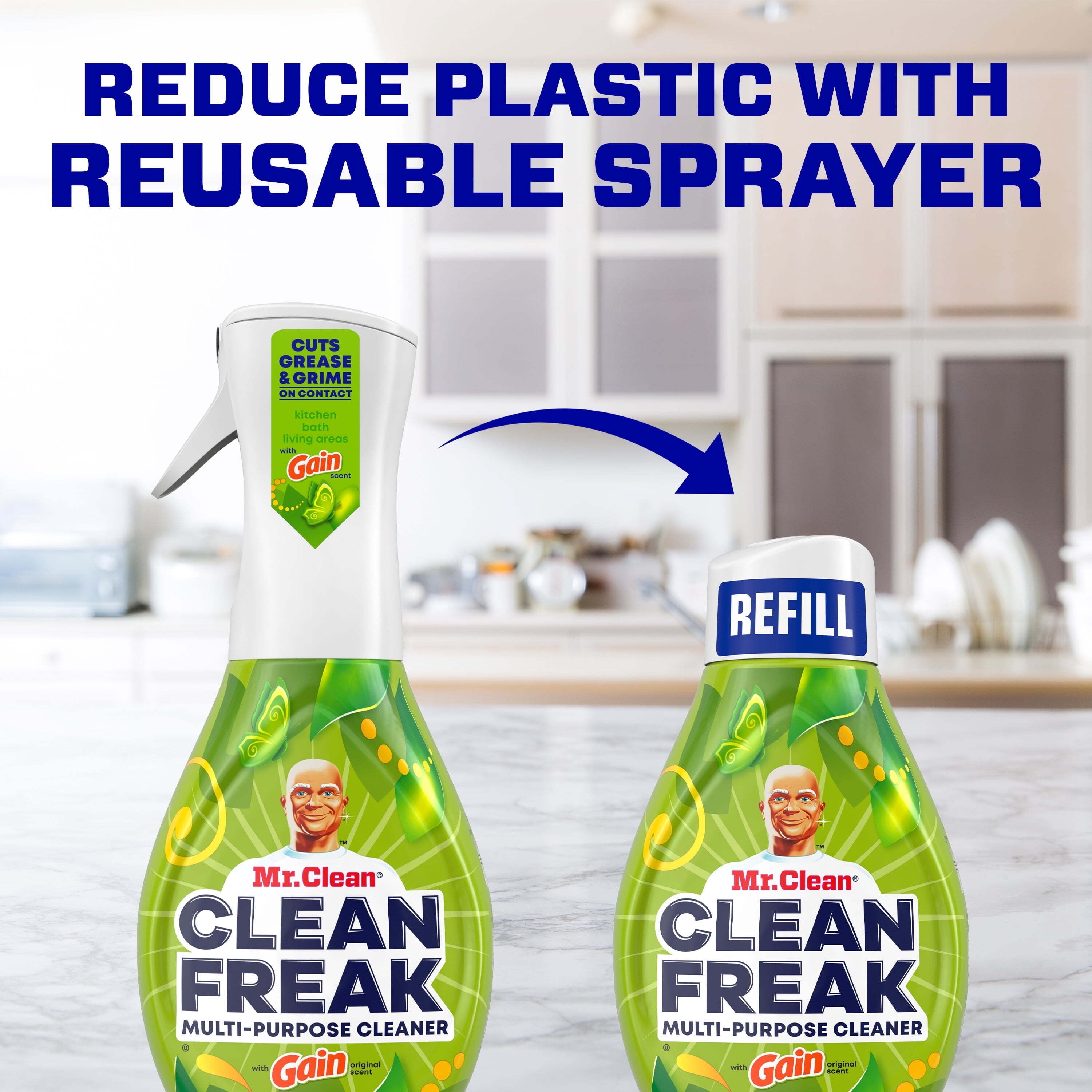 Clean Freak All Purpose Cleaner, Gain, Refill, 16 Fl Oz