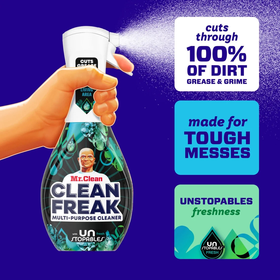 Clean Freak All Purpose Cleaner Spray, Multi-Surface Cleaning, Unstopables Scent, 16 Fl Oz