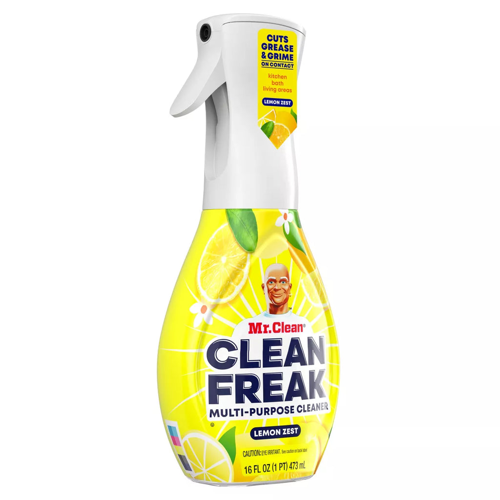 Mr. Clean Lemon Zest Clean Freak Multi-Purpose Cleaner - 16 Fl Oz: Reusable Plastic Bottle, Multi-Surface Use