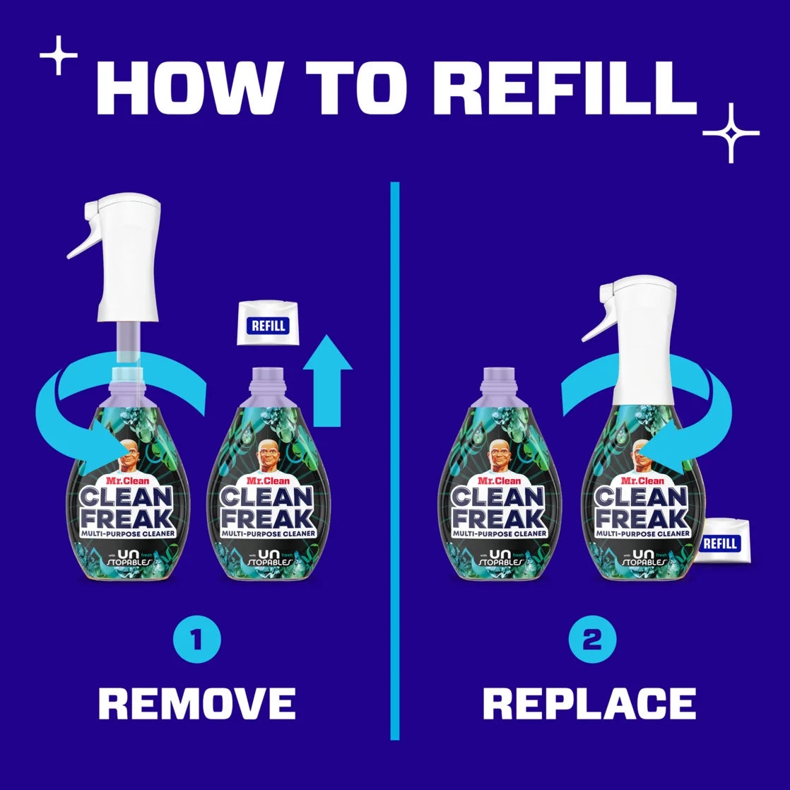 Clean Freak All Purpose Cleaner Spray, Multi-Surface Cleaning, Unstopables Scent, 16 Fl Oz