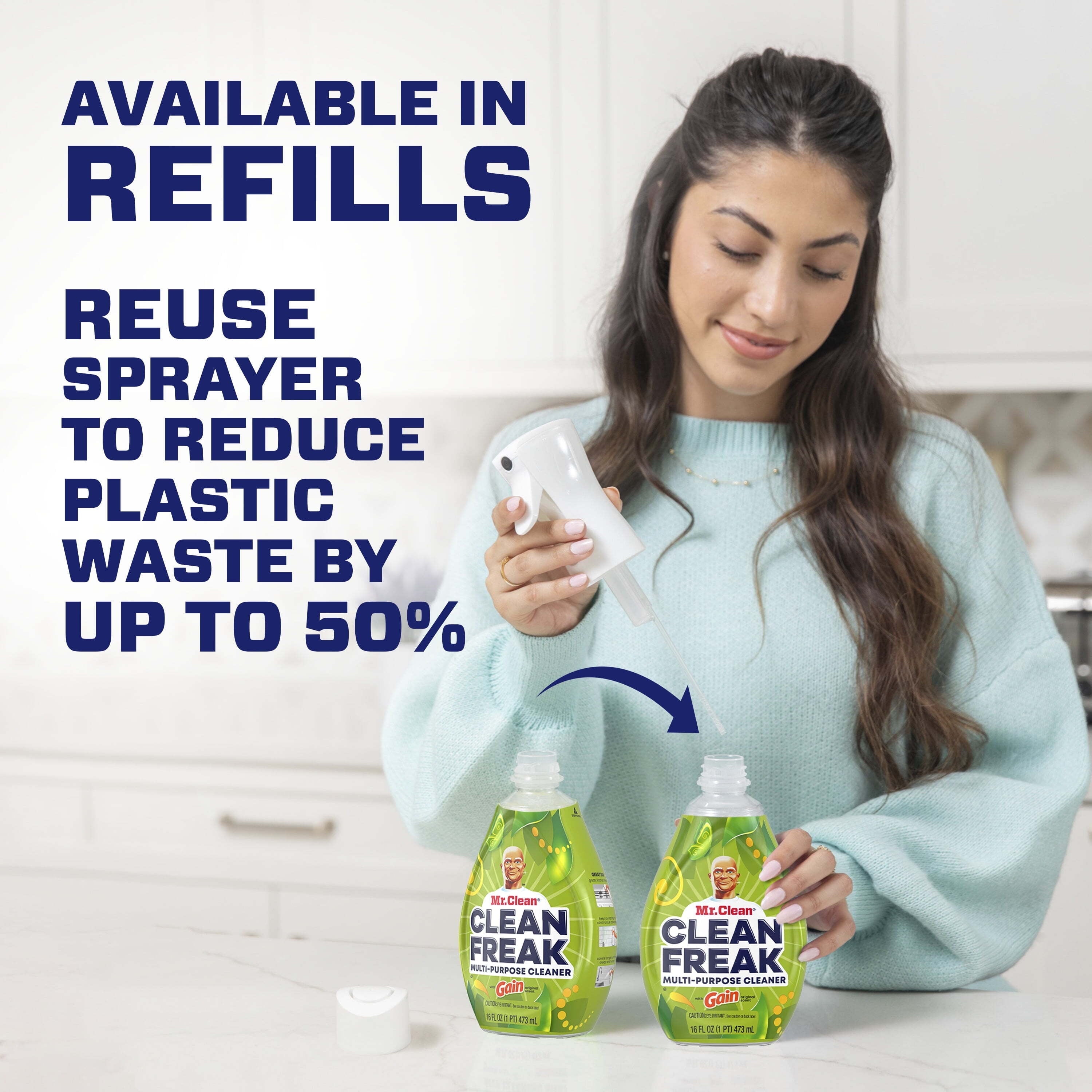 Clean Freak All Purpose Cleaner, Gain, Refill, 16 Fl Oz