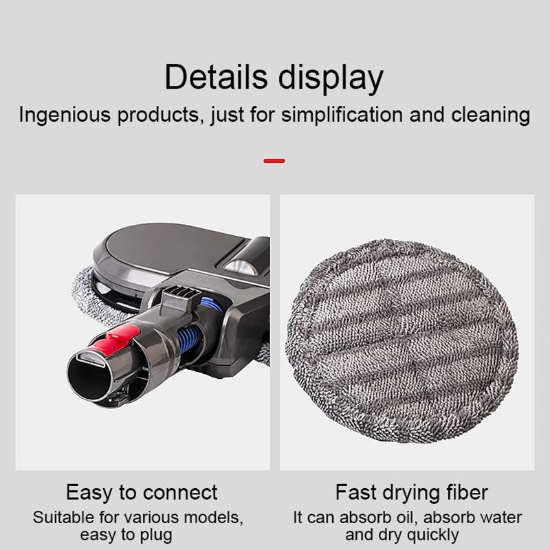 NNEIDS 2-Pack Mop Cleaning Cloths For Dyson X001 Mop Head
