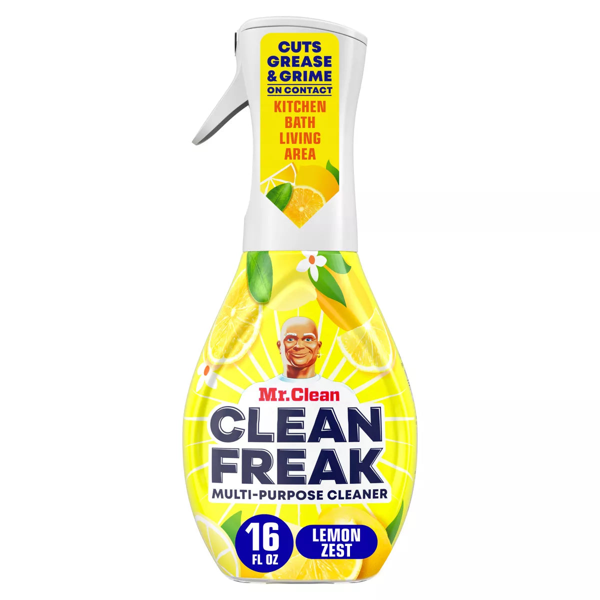 Mr. Clean Lemon Zest Clean Freak Multi-Purpose Cleaner - 16 Fl Oz: Reusable Plastic Bottle, Multi-Surface Use
