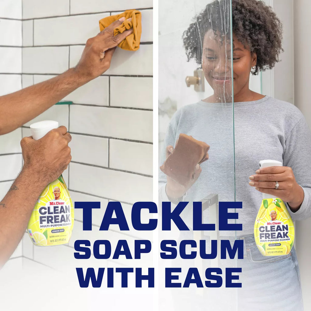 Mr. Clean Lemon Zest Clean Freak Multi-Purpose Cleaner - 16 Fl Oz: Reusable Plastic Bottle, Multi-Surface Use