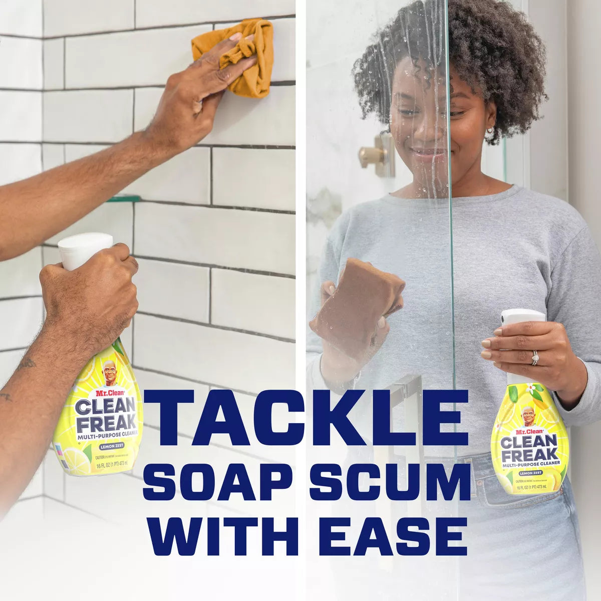 Mr. Clean Lemon Zest Clean Freak Multi-Purpose Cleaner - 16 Fl Oz: Reusable Plastic Bottle, Multi-Surface Use