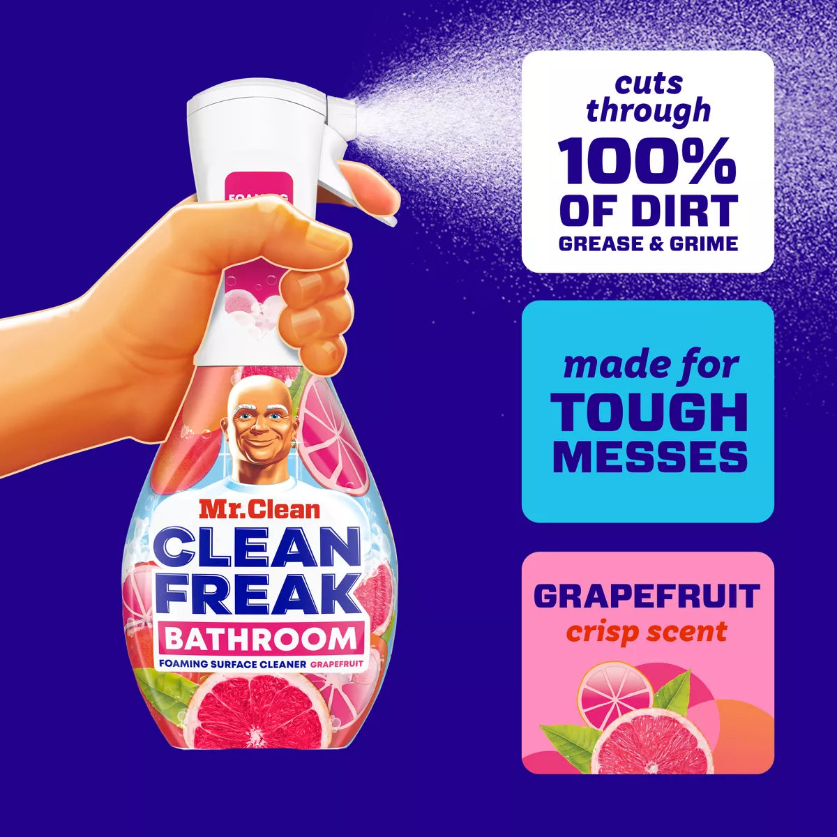 Mr. Clean Clean Freak Grapefruit Bathroom Foaming Surface Cleaner - 16 Fl Oz