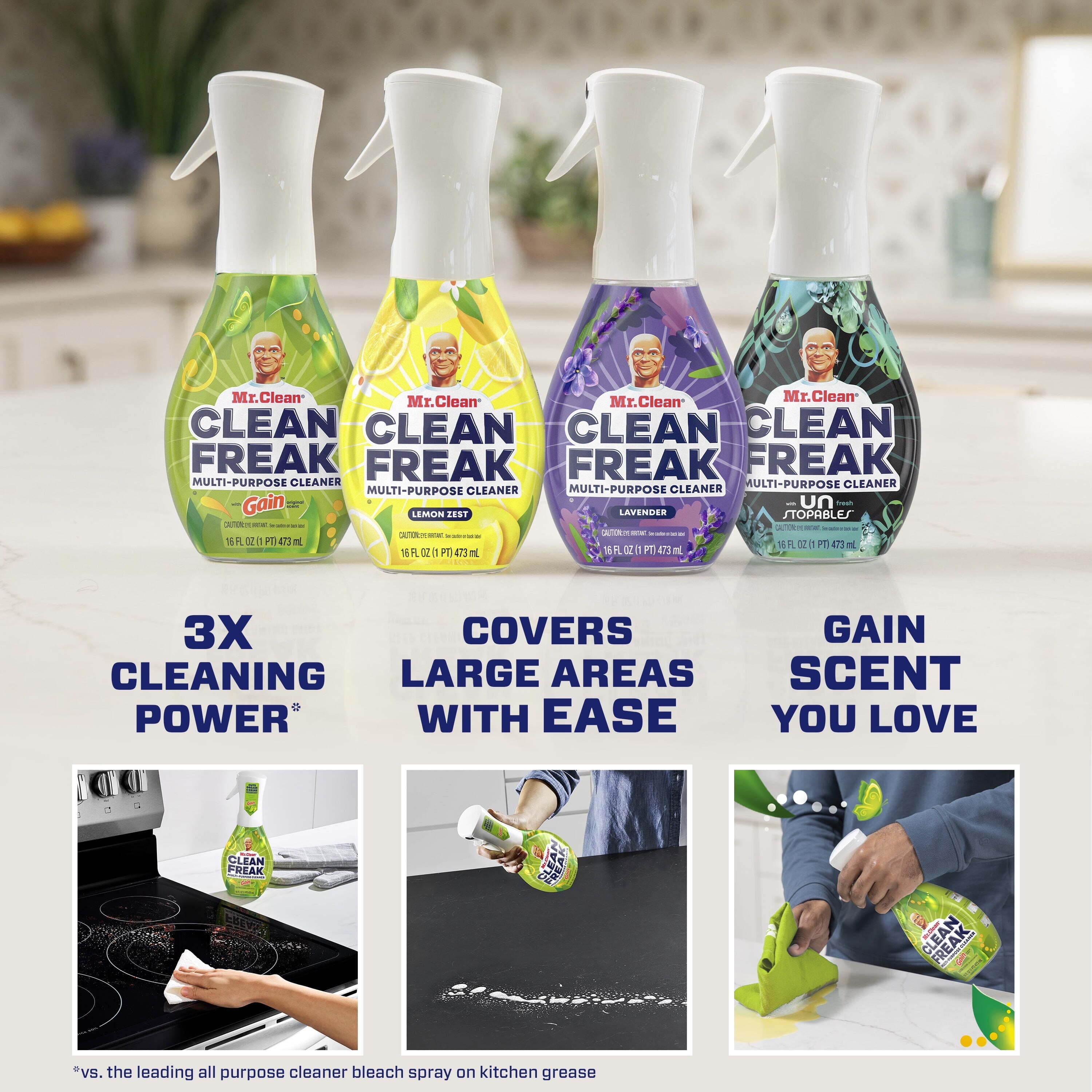 Clean Freak All Purpose Cleaner, Gain, Refill, 16 Fl Oz