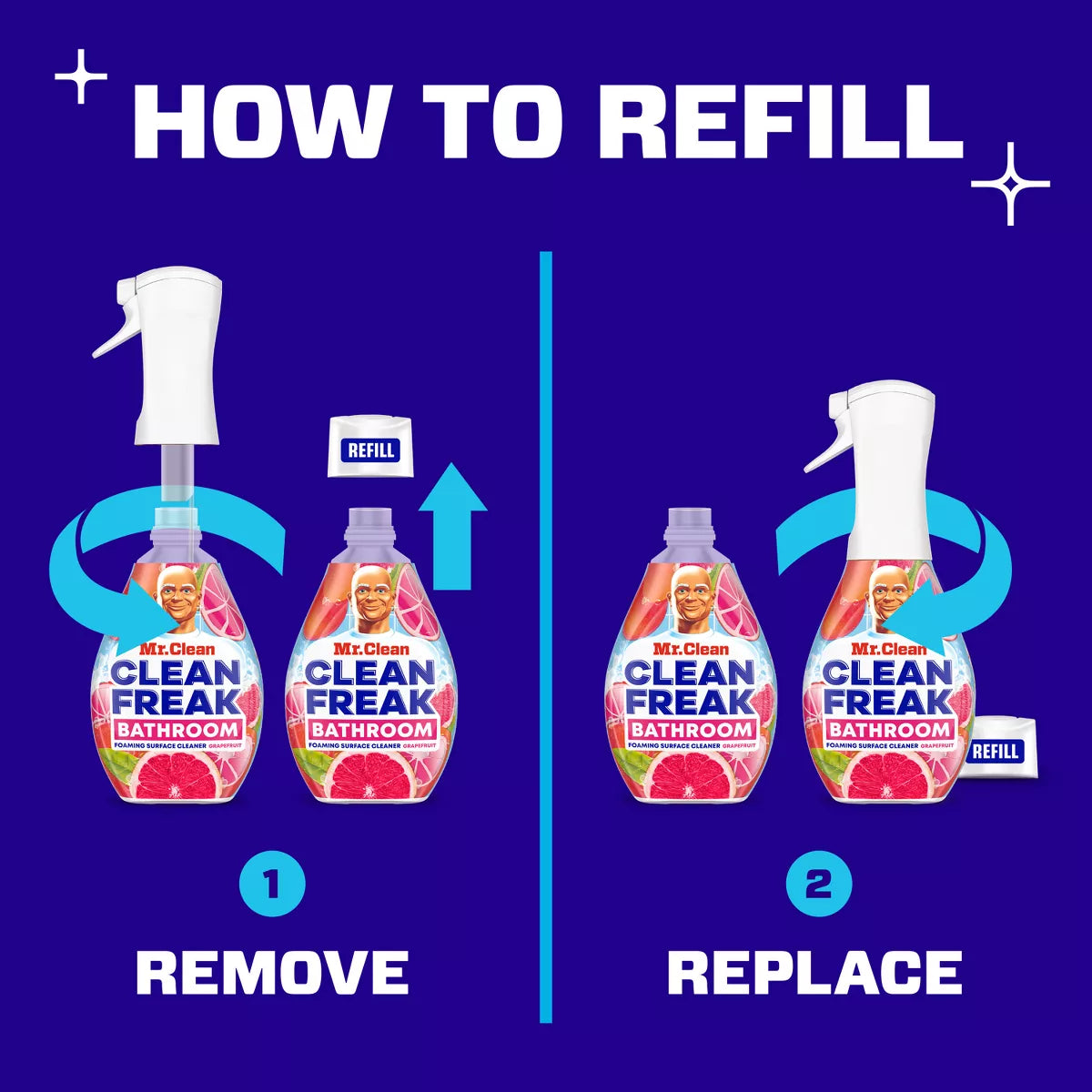 Mr. Clean Clean Freak Grapefruit Bathroom Foaming Surface Cleaner - 16 Fl Oz